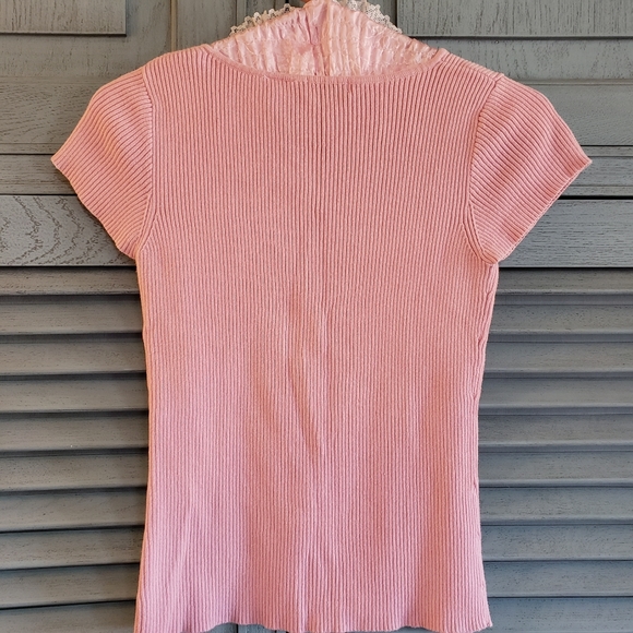 🌸Liz & Co Women's Square Neck Blush Sweater Size M🌸 - Picture 2 of 4